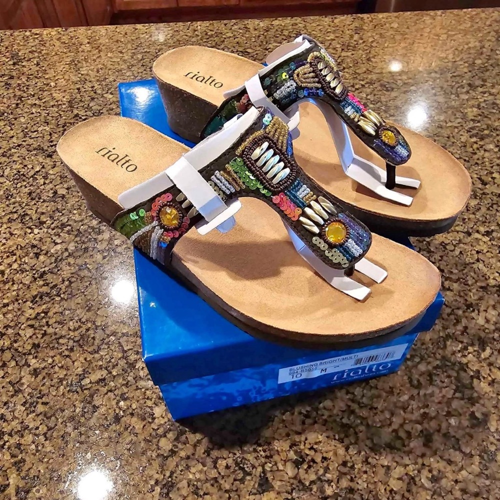 Size 10 Rialto Beaded Sandals Brand New